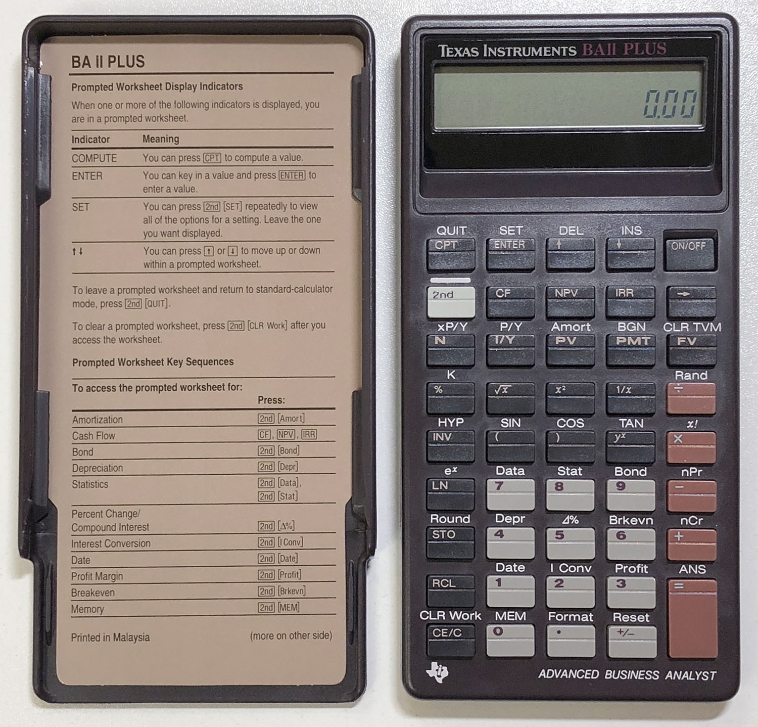 Texas Instruments BA II Plus 1991年モデル